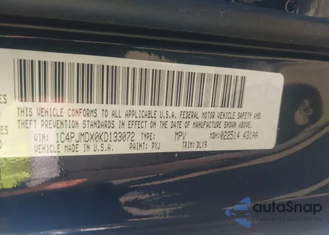 2019 Jeep Cherokee Limited 4X4 z USA, uszkodzony, nr VIN 1C4PJMDX0KD133072